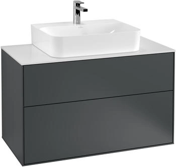 Villeroy & Boch Finion Waschtischunterschrank F10100HG 100x60,3x50,1cm, Abdeckplatte white matt, Midnight Blue Matt Lacquer
