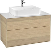 V&B Waschtischunterschrank Wandbeleuchtung Finion 100x60,3x50,1cm, Abd.-Pl. wh. m, Oa