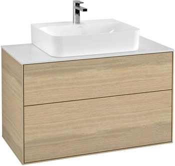 Villeroy & Boch Finion Waschtischunterschrank G10100PC 100x60,3x50,1cm, Abdeckplatte white matt, Oak Veneer