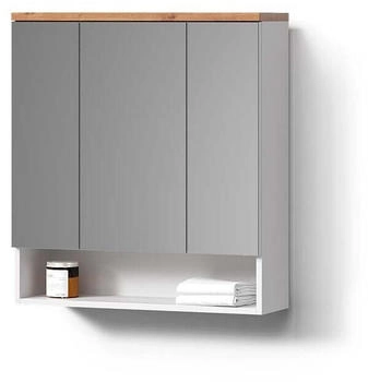 Livinity Badspiegelschrank, Weiß, Weiß, 10 Fächer, Rechteckig, 70x77.5x21.7 cm (800000901102)