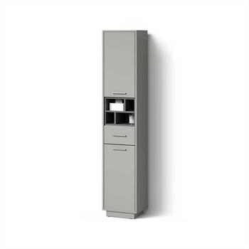 Livinity Badschrank, Grau, Anthrazit, 9 Fächer, 1 Schubladen, Rechteckig, 38x190x30 cm (800000883232)