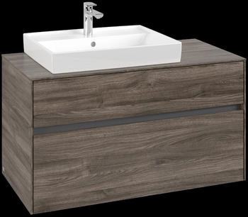 Villeroy & Boch Collaro - Waschtischunterschrank 1000x548x 500mm 2 Auszüge Becken links stone oak (C01700RK)