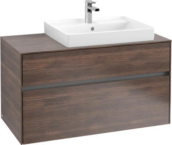 Villeroy & Boch Collaro - Waschtischunterschrank mit 2 Auszügen & 1 Ausschnitt rechts 1000x548x500mm arizona oak (C01800VH)