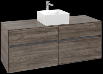 Villeroy & Boch Collaro - Waschtischunterschrank 1400x548x500mm 4 Ausz&uuml;ge Becken mittig stone oak (C04500RK)