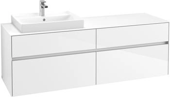 Villeroy & Boch Collaro - Waschtischunterschrank mit 4 Auszügen & 1 Ausschnitt links 1600x548x500mm weiß glänzend (C02200DH)