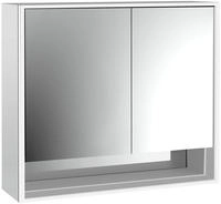 Emco loft LED-Lichtspiegelschrank 80 cm, 2 T&uuml;ren mit Unterfach, Aufputzmodell,