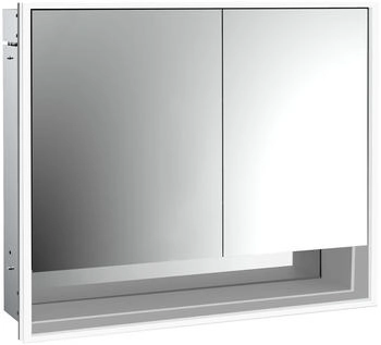 emco loft LED-Lichtspiegelschrank 80 cm, 2 T&uuml;ren und Unterfach, Unterputzmodell (979805211)