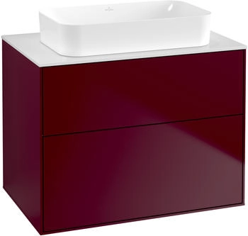 Villeroy & Boch Finion Waschtischunterschrank G63100HB 80x60,3x50,1mm, Wandbeleuchtung, Glass White Matt, Peony Matt