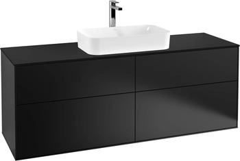 Villeroy & Boch Finion Waschtischunterschrank G32200PD 160x60,3cm, Emotion, Abdeckplatte black matt, Black matt lacquer