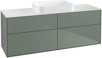 Villeroy & Boch Finion Waschtischunterschrank G73100GM 160x60,3x50,1cm, Glass White Matt, Olive Matt Lacquer