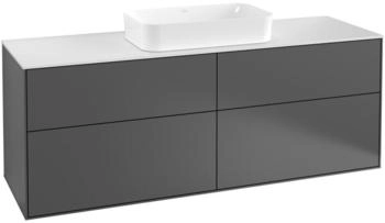 Villeroy & Boch Finion Waschtischunterschrank G73200GM 160x60,3x50,1cm, Glass Black Matt, Olive Matt Lacquer