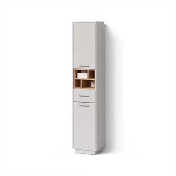 Livinity Badschrank, Weiß, Weiß, 9 Fächer, 1 Schubladen, Rechteckig, 38x190x30 cm (800000883234)