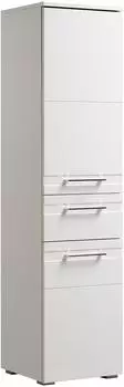 XORA Hochschrank Doria, Weiß Hochglanz, Metall, 3 Fächer, 1 Schubladen, 38x156x38 cm, stehend, (1977017305)