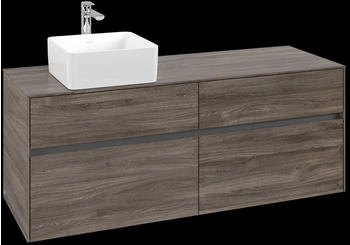 Villeroy & Boch Collaro - Waschtischunterschrank 1400x548x 500mm 4 Ausz&uuml;ge Becken links stone oak (C04600RK)