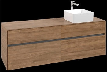 Villeroy & Boch Collaro - Waschtischunterschrank 1600x548x 500mm 4 Auszüge Becken rechts kansas oak (C05100RH)