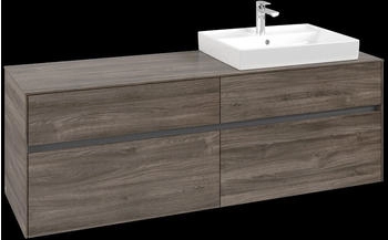 Villeroy & Boch Collaro - Waschtischunterschrank 1600x548x 500mm 4 Auszüge Becken rechts stone oak (C02300RK)