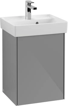Villeroy & Boch Collaro - Waschtischunterschrank mit 1 T&uuml;r & Anschlag rechts 410x546x344mm grau gl&auml;nzend (C00501FP)