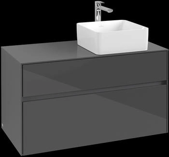 Villeroy & Boch Collaro - Waschbeckenunterschrank 1000x548x 500mm 2 Ausz&uuml;ge glossy grey (C04000FP)