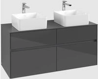 V&B Waschtischunterschrank Collaro 120x54,8x50cm, f 2 WT, Glossy Grey