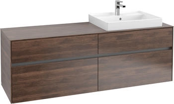 Villeroy & Boch Collaro - Waschtischunterschrank mit 4 Auszügen & 1 Ausschnitt rechts 1600x548x500mm arizona oak (C02300VH)