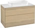 Villeroy & Boch Finion Waschtischunterschrank G64100PC 100x60,3x50,1mm, Wandbeleuchtung, Glass White Matt, Oak Veneer