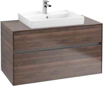 Villeroy & Boch Collaro - Waschtischunterschrank mit 2 Auszügen & 1 Ausschnitt mittig 1000x548x500mm arizona oak (C01900VH)