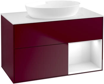 Villeroy & Boch Finion - LED-Waschtischunterschrank 1000x603x501mm pfingstrose matt/wei&szlig; gl&auml;nzend (GA21GFHB)