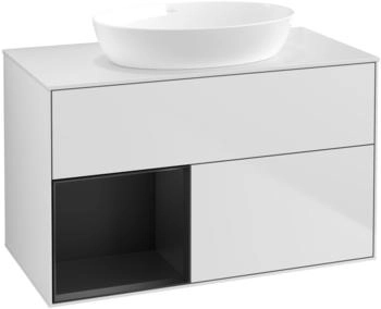 Villeroy & Boch Finion - LED-Waschtischunterschrank 1000x603x501mm wei&szlig; matt/schwarz matt (GA11PDMT)
