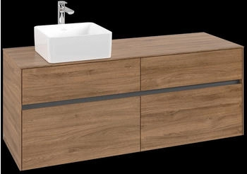 Villeroy & Boch Collaro - Waschtischunterschrank 1400x548x 500mm 4 Ausz&uuml;ge Becken links kansas oak (C04600RH)