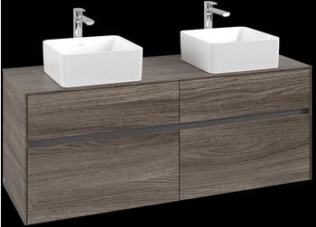Villeroy & Boch Collaro - Waschtischunterschrank 1400x548x500mm 4 Ausz&uuml;ge f&uuml;r 2 Becken stone oak (C04800RK)