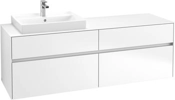 Villeroy & Boch Collaro - Waschtischunterschrank mit 4 Auszügen & 1 Ausschnitt links 1600x548x500mm weiß matt (C02200MS)