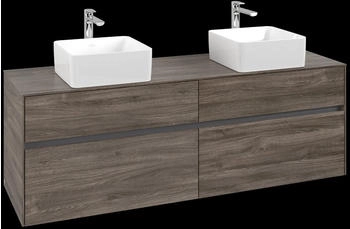 Villeroy & Boch Collaro - Waschtischunterschrank 1600x548x500mm 4 Ausz&uuml;ge f&uuml;r 2 Becken stone oak (C05200RK)