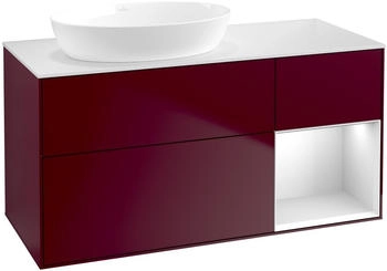Villeroy & Boch Finion - LED-Waschtischunterschrank 1200x603x501mm pfingstrose matt/wei&szlig; matt (GA51MTHB)