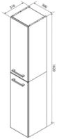 Fackelmann B.Style Hochschrank 162 cm, Anschlag links 84458, Badm&ouml;bel,