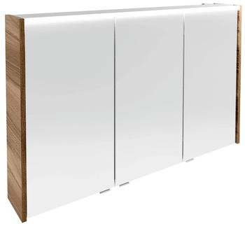 Fackelmann Verona LED-Spiegelschrank - H&auml;ngend, Vormontiert, Made in Germany - Nussbaum & Wei&szlig;-Hochglanz - 110 x 68,3 x 16,5 cm - Elegant und Praktisch