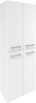 Fackelmann Verona H&auml;ngender Doppel Hochschrank - Premium Badm&ouml;bel Made in Germany - Wei&szlig;-Hochglanz - 60 x 162 x 31,8 cm - Inklusive Schublade zum Ausziehen