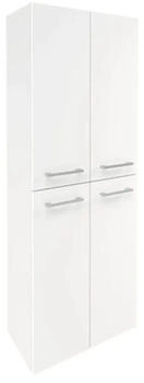 Fackelmann Verona Hängender Doppel Hochschrank - Premium Badmöbel Made in Germany - Weiß-Hochglanz - 60 x 162 x 31,8 cm - Eleganz trifft auf großzügigen Stauraum