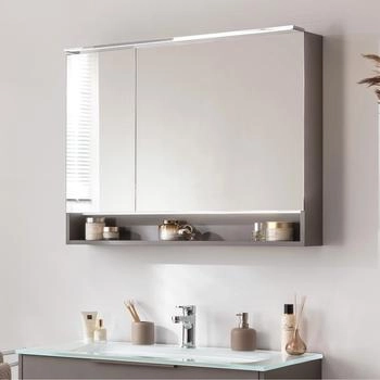 Fackelmann B.PARIS LED-Spiegelschrank 90 cm breit, Grau