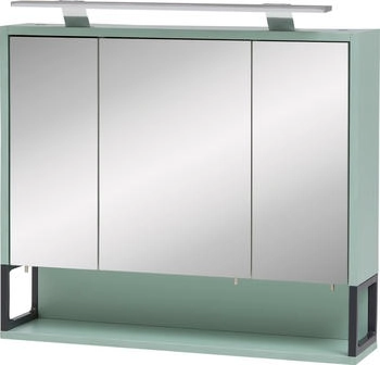 M&ouml;belpartner Schildmeyer Spiegelschrank Limone 146032 Bad, 70 x 66,1 x 16cm (B/H/T), mit Beleuchtung, mint