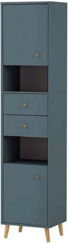 M&ouml;belpartner Schildmeyer Bjarne Hochschrank 153175, Fjord, 40,3 x 33 x 180,6 cm