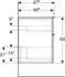 Geberit iCon Seitenschrank, 2 Schubladen, 45x60x47,6 cm, 502315, . . . , Farbe: Front/Korpus: lava/lackiert matt, Griff: lava/pulverbeschichtet matt