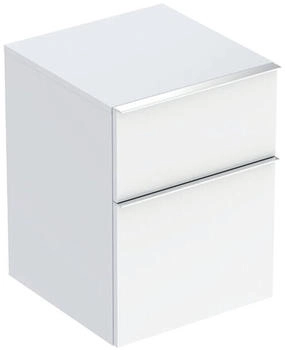 Geberit iCon Seitenschrank, 2 Schubladen, 45x60x47,6 cm, 502315, , Farbe: Front/Korpus: weiß/lackiert hochglänzend, Griff: glanzverchromt - CM