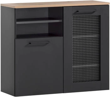 Möbelpartner Schildmeyer Malte Unterschrank 155783, Schwarzmatt/Artisan Eiche Dekor, 80,4 x 32 x 70 cm