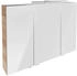 Fackelmann B.Brillant Spiegelschrank - Spiegel mit viel Stauraum & LED-Beleuchtung - Badspiegelschrank in Optik Eiche (100 x 68 x 15 cm)