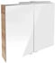 Fackelmann B.Brillant Spiegelschrank - Spiegel mit viel Stauraum & LED-Beleuchtung - Badspiegelschrank in Optik Eiche (80 x 68 x 15 cm)
