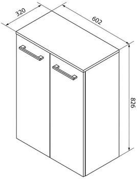 Fackelmann B.Style Doppel- Midischrank 60 cm Korpusfarbe: Sandeiche Frontfarbe: Weiß Hochglanz