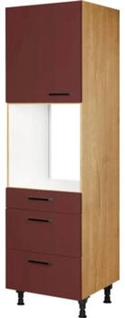 Nobilia Backofenhochschrank mit Ausz&uuml;gen Urban BxTxH 60 x 58 x 217 cm rostrot matt vormontiert Anschlag links