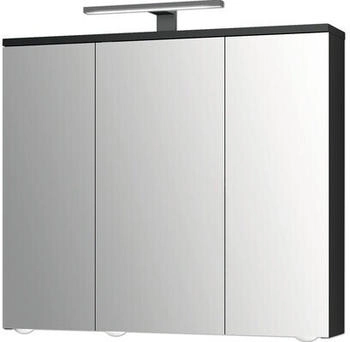 Jokey Spiegelschrank Arda mit LED Beleuchtung 72.2 cm breit. Badezimmer Spiegelschrank aus MDF. inkl. Steckdose | schwarz