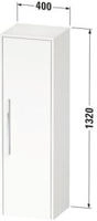 Duravit D-Code Halbhochschrank 40 x 132 cm, T&uuml;ranschlag links, Griff chrom,
