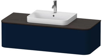 Duravit Happy D.2 Plus Waschtischunterbau wandh&auml;ngend f&uuml;r Aufsatzbecken mittig 1300 x 550 x 354 mm Nachtblau Seidenmatt HP4942M9898